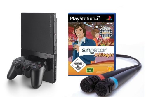 Konsole Slim 2G SingStar Schlager Edition + Spiel + Mikrofone — SingStar Schlager Edition