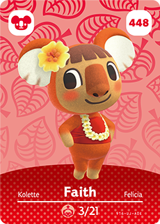 Animal Crossing Amiibokarte 448 Finchen/Faith - Serie 5