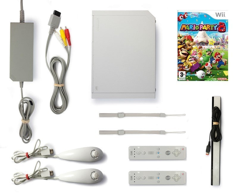Konsole - Game Bundle weiß + Mario Party 8 + 2 Original Remotes