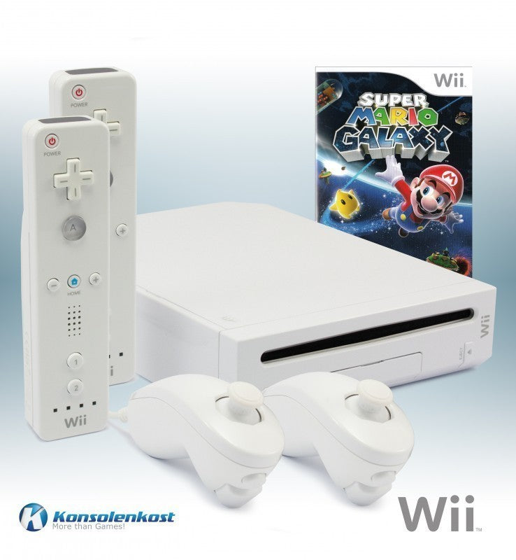 Konsole - Game Bundle weiß + Super Mario Galaxy + 2 Original Remotes