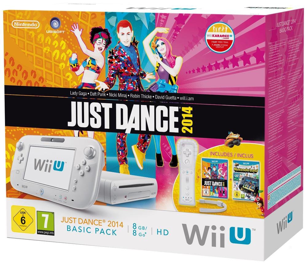 Konsole 8 GB weiß Just Dance 2014 Basic Pak + Spiel + Nintendo Land (DE)