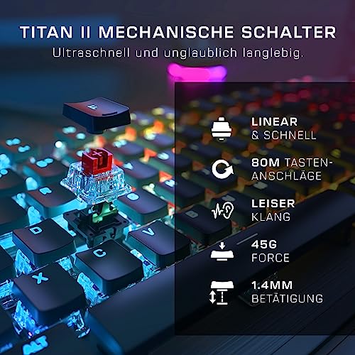 Mechanische RGB Gaming Keyboard Tastatur Roccat Vulcan II Linearer schwarz [Roccat]
