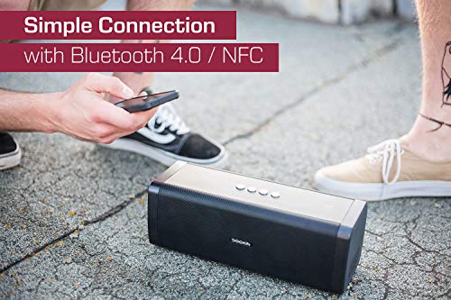 DOCKIN D FINE Bluetooth Lautsprecher - 50 Watt Stereo HiFi Speaker, mit integrierter Powerbank, wasserdichte schwarz [DOCKIN]