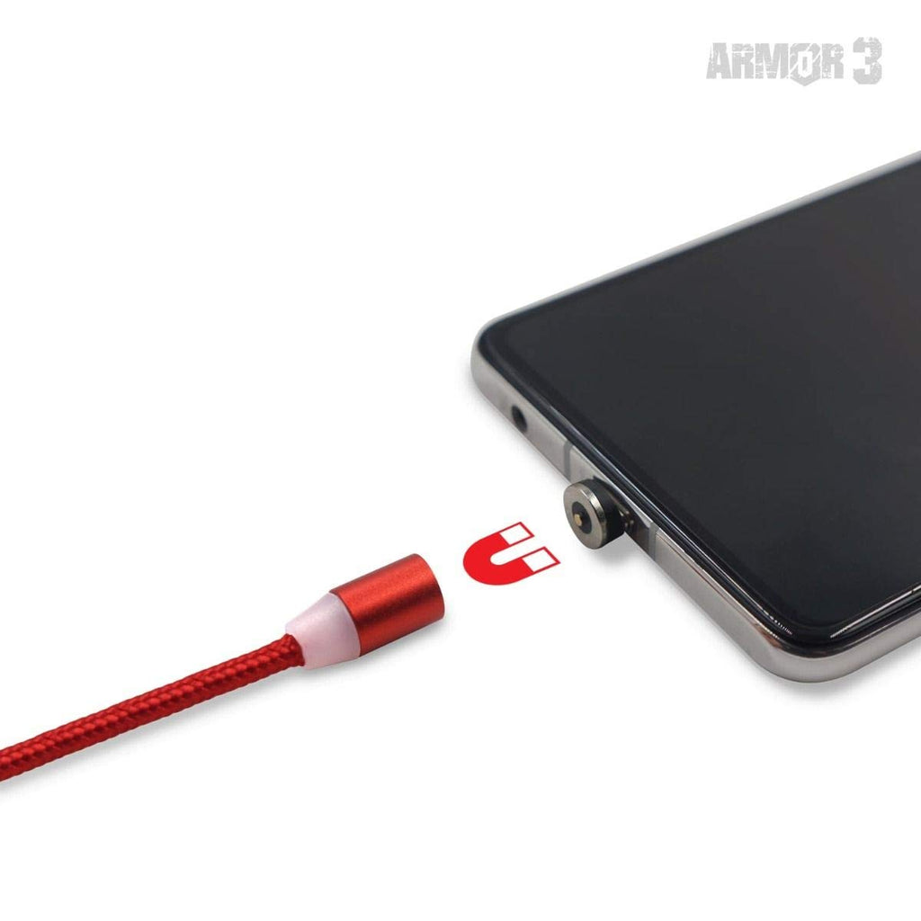 Universal Magnetic Charging Cable Set für USB C / Ladekabel rot [Armor3]