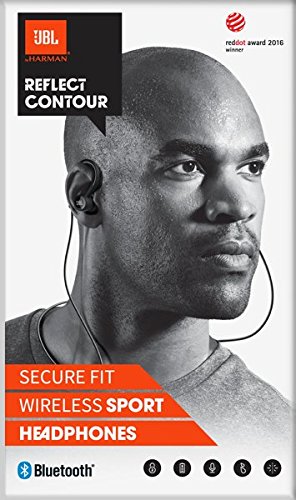 JBL Reflect Contour Bluetooth Kopfhörer in schwarz – Kabellose Ohrhörer mit kombinierter In- & Over-Ea