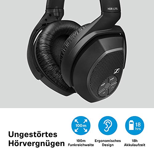 Sennheiser RS 175 Over-Ear Funkkopfhörer HiFi Surround Sound, schwarz [Sennheiser]