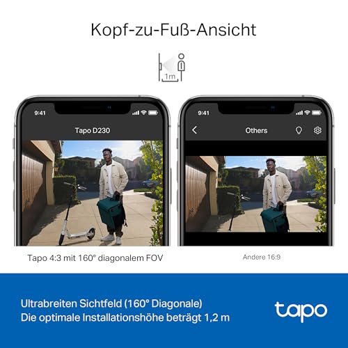 Video Türklingel / Doorbell D230S1 2K 5MP mit KI-Erkennung weiß-schwarz [Tapo]