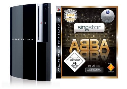 Konsole FAT 80GB + SingStar ABBA + Original Controller + 2 Mikrofone