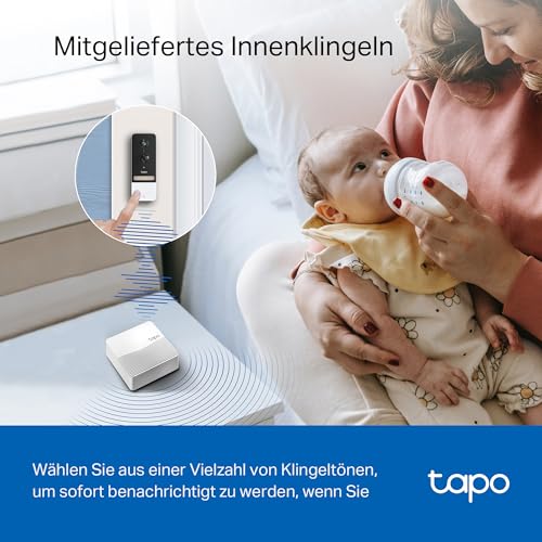 Video Türklingel / Doorbell D230S1 2K 5MP mit KI-Erkennung weiß-schwarz [Tapo]