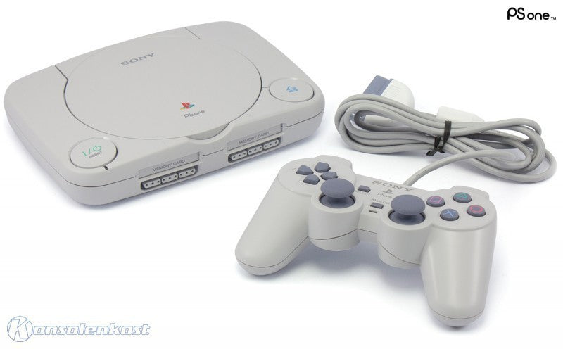 Konsole PSOne Slim + Original PSOne Controller weiß + RGB Kabel + Zubehör