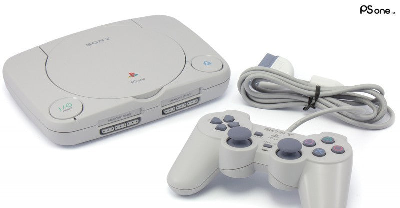 Konsole PSOne Slim + Original PSOne Controller weiß + RGB Kabel + Zubehör