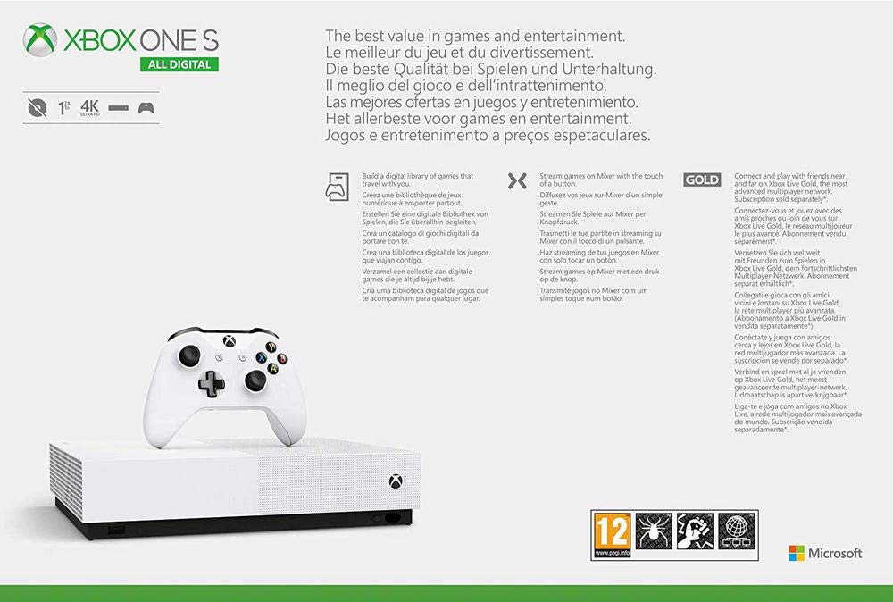 Konsole Slim 1TB + Spiele + Original Controller All Digital Edition