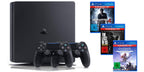 Konsole Slim 1TB schwarz + Uncharted 4 + Last of Us + Horizon: Zero Dawn + 2 Original Controller