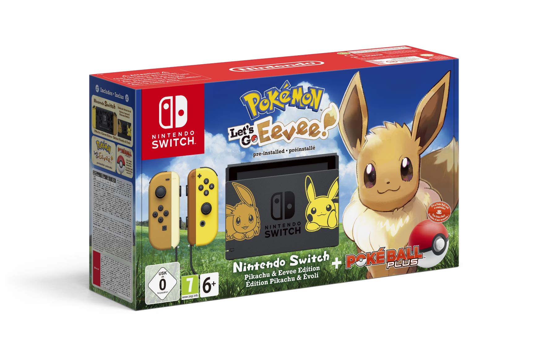 Konsole + Joycon + Pokeball Plus Controller Let's Go Evoli (EU) — Limited Edition
