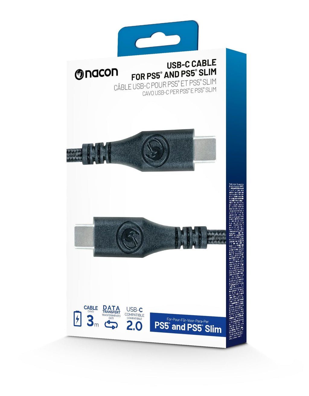 USB-C zu USB-C 2.0 Kabel 3m zum Aufladen und zur Datenübertragung [NACON]