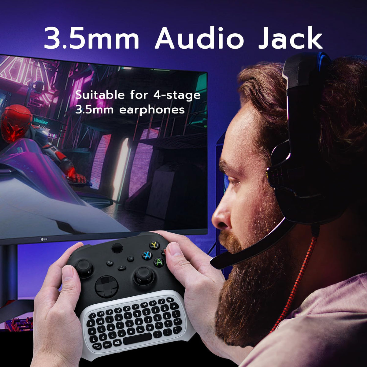 Keyboard / Tastatur Chatpad für Original Controller weiß [Mcbazel]