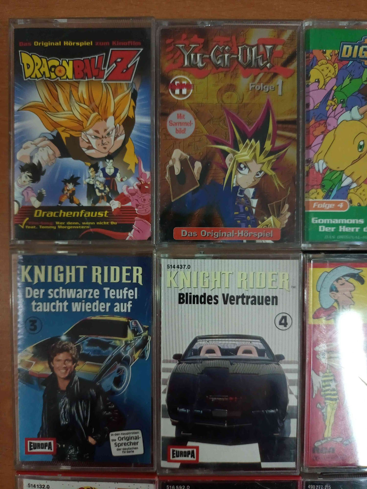 MC Kassetten-Set S60: Knight Rider, Digimon, Dragonball, Yu Gi Oh, Lucky Luke Europa
