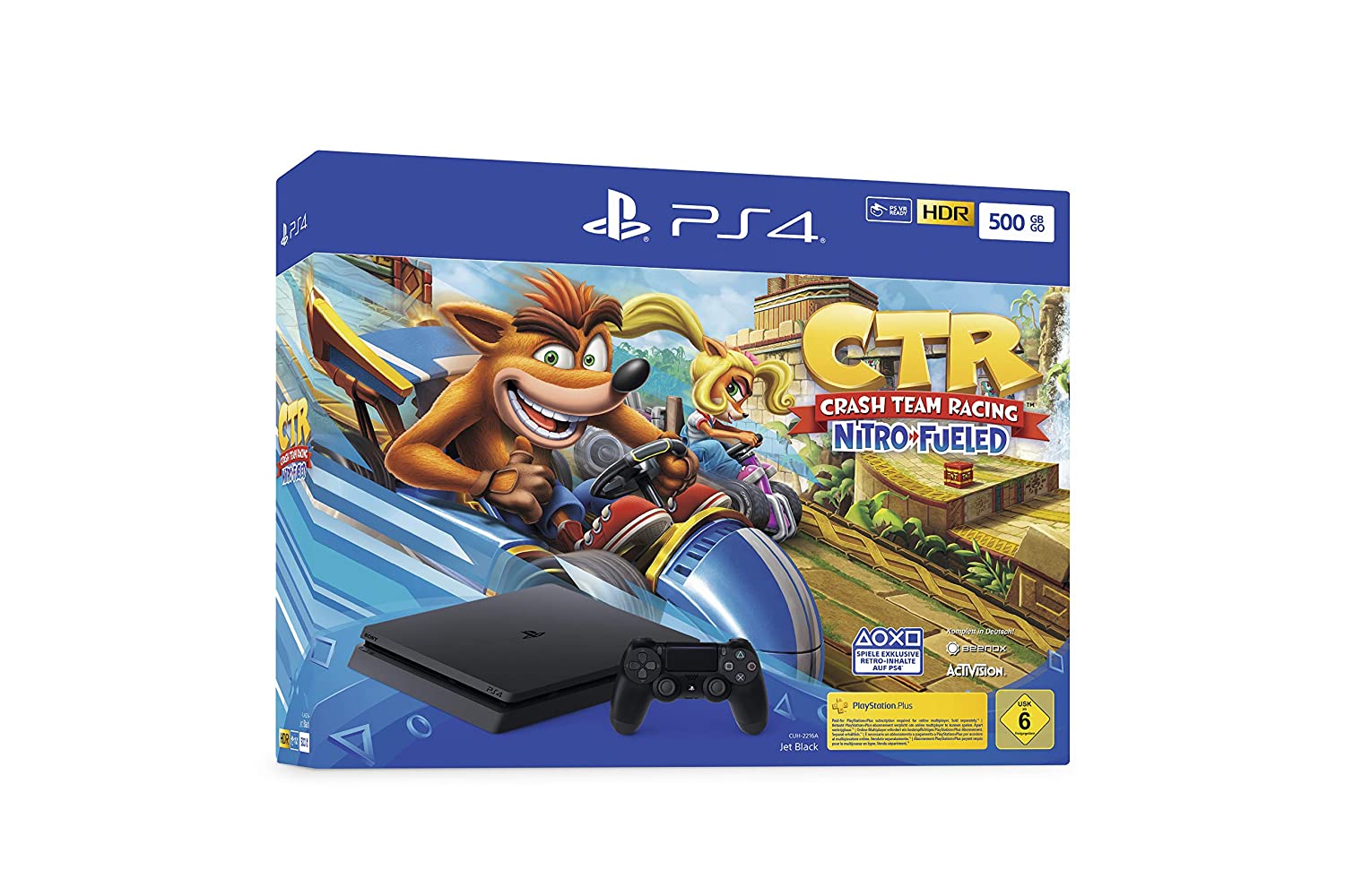 Konsole Slim 500GB + Spiel + Original Controller Crash Team Racing Edition