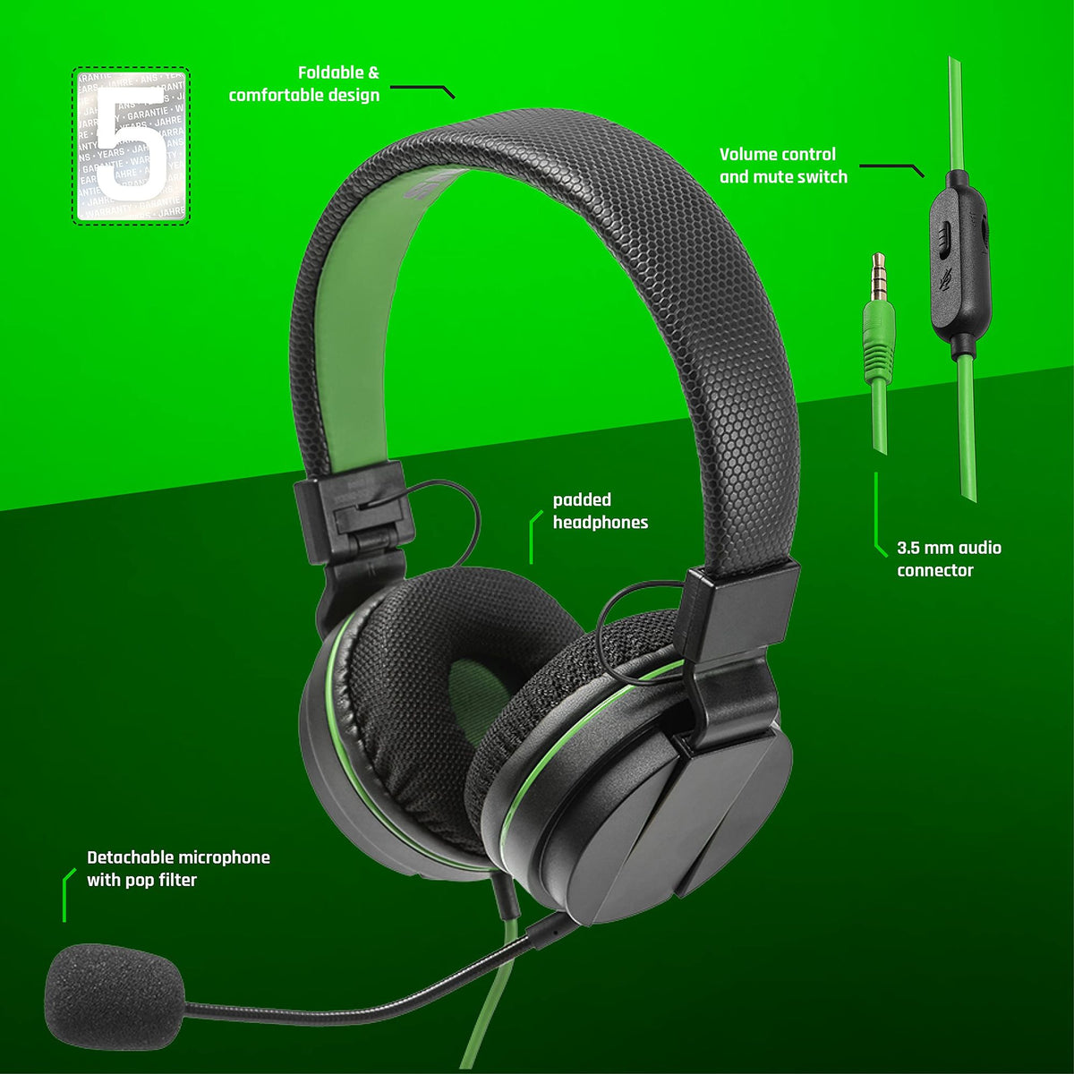 ´Headset X mit Mikrofon und 3,5mm Audio-Stecker [Snakebyte]