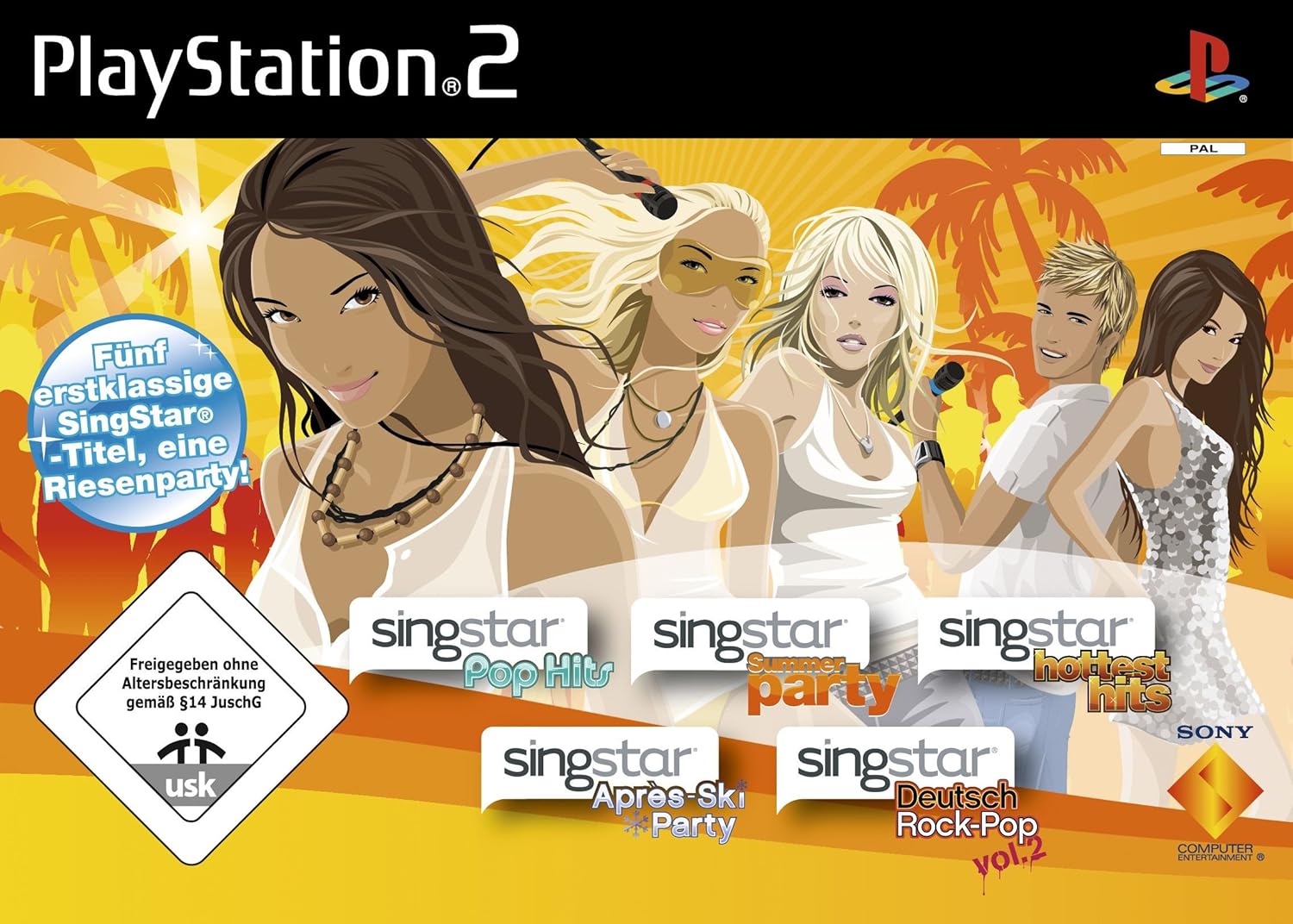 SingStar Multipak: Pop Hits + Apres-Ski Party + Hottest Hits + Summer Party + Deutsch Rock-Pop Vol. 2