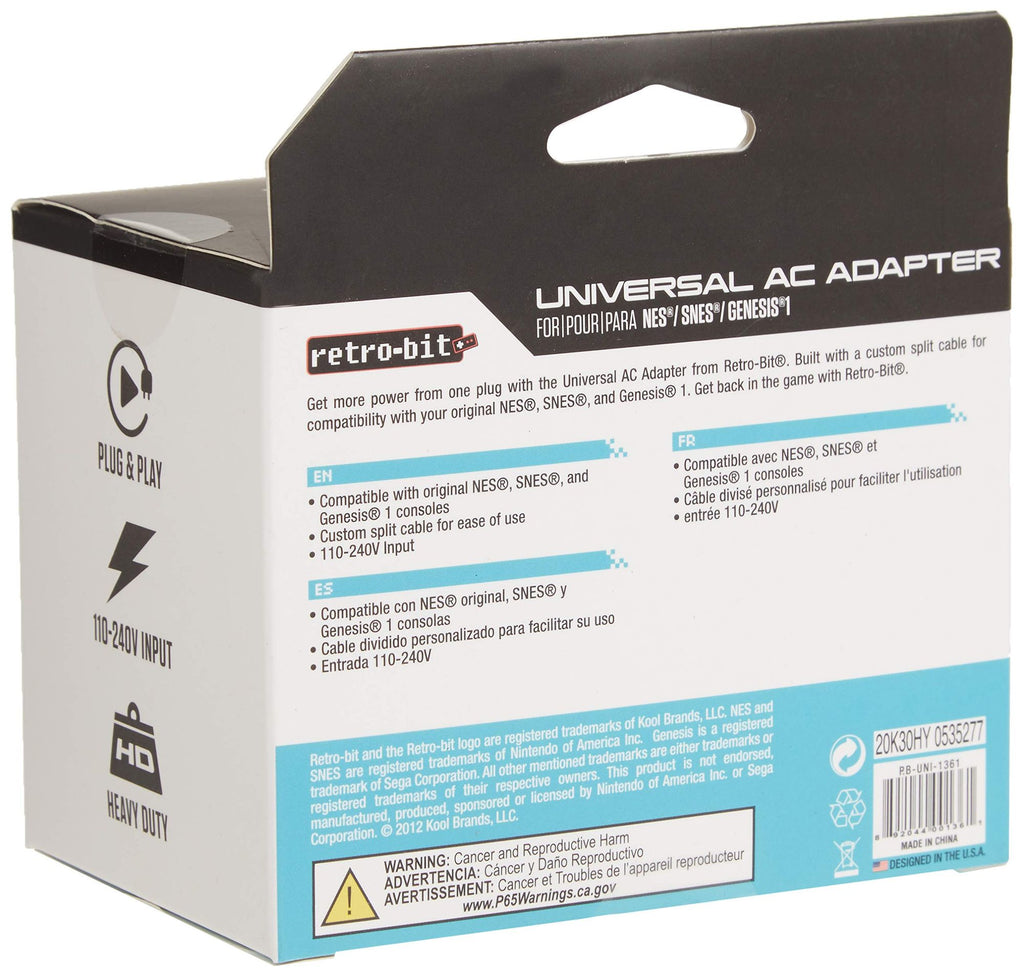 Netzteil / AC Power Universal Adapter für SNES & Mega Drive [retro-bit]