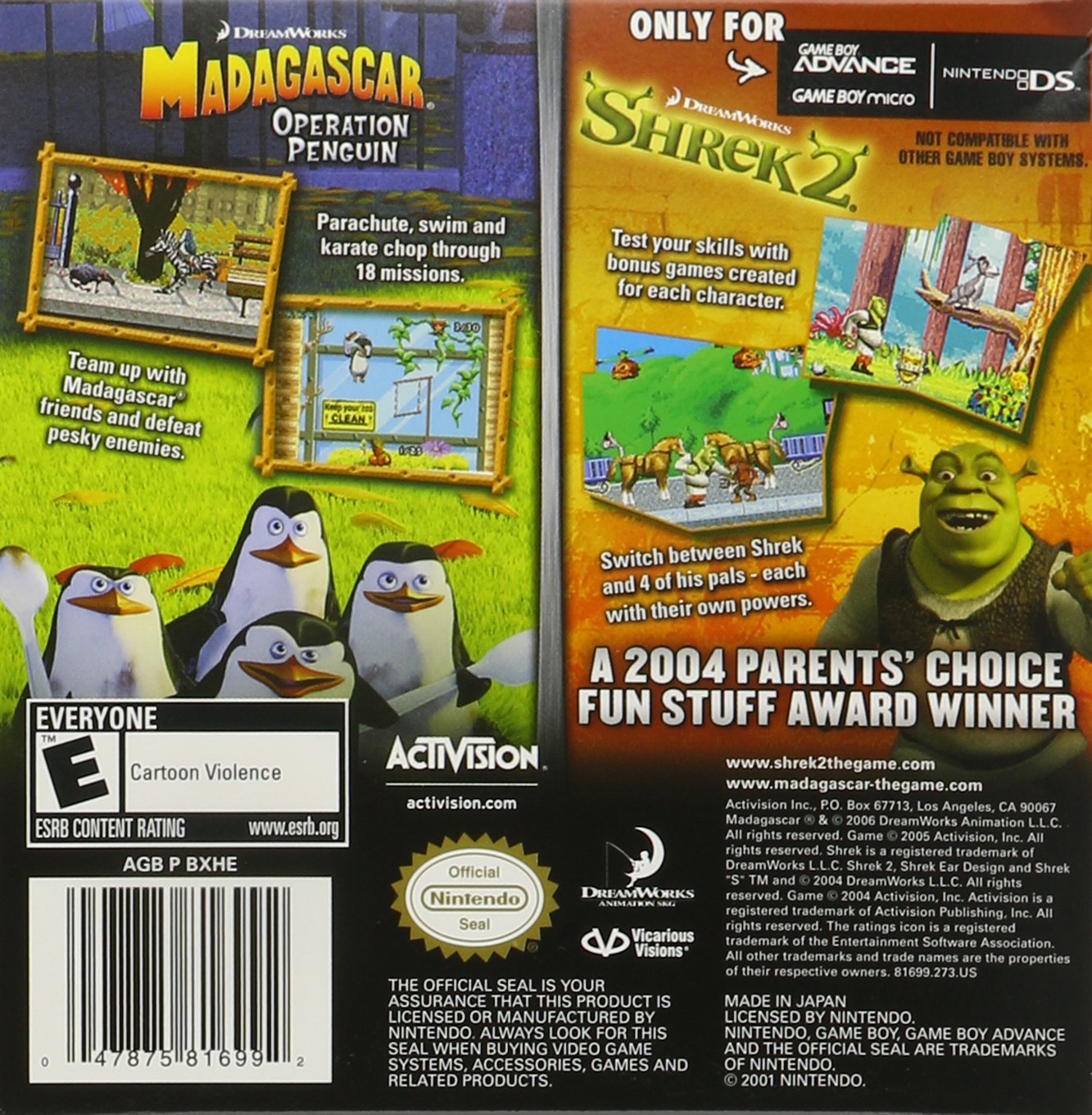 2 in 1 Fun Pack: Shrek 2 + Madagascar: Operation Penguin (US)