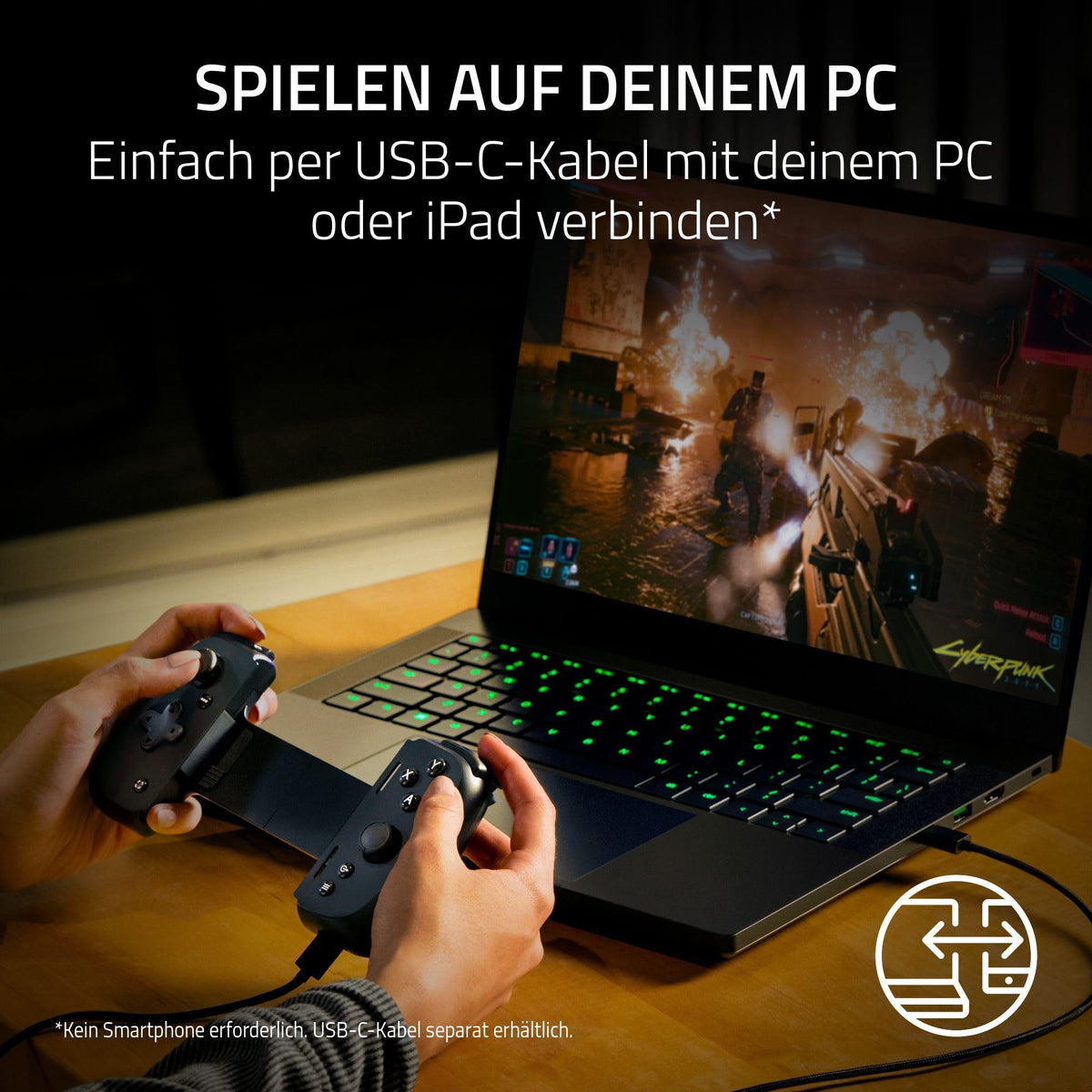 Wireless Controller Kishi V2 USB-C für iPhone und Android schwarz [Razer]