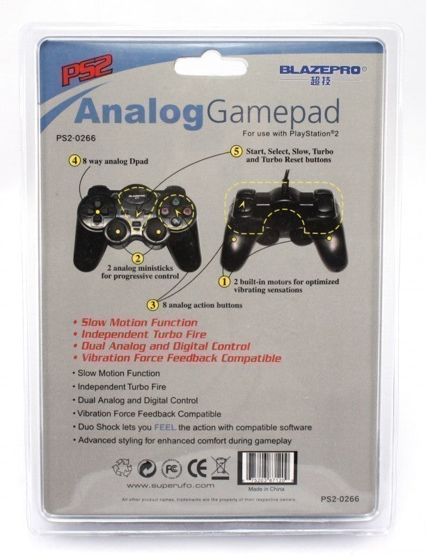 Controller / Pad mit Slowmotion schwarz Analog Vibration Gamepad [BlazePro]
