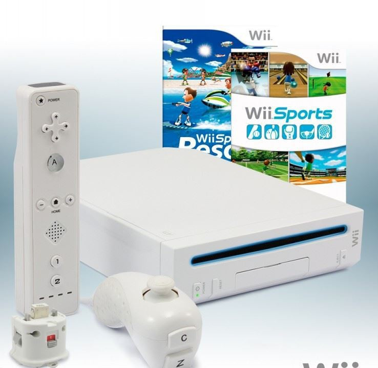 Konsole - Game Bundle weiß + Wii Sports + Wii Sports Resort + Remote + Motion Plus + Zubehör