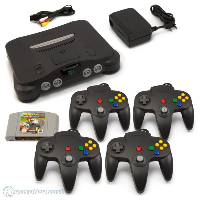 Konsole + Mario Kart + 4 Controller + Zubehör