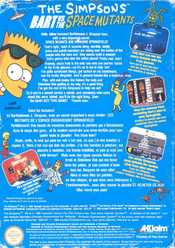 The Simpsons: Bart vs. The Space Mutants