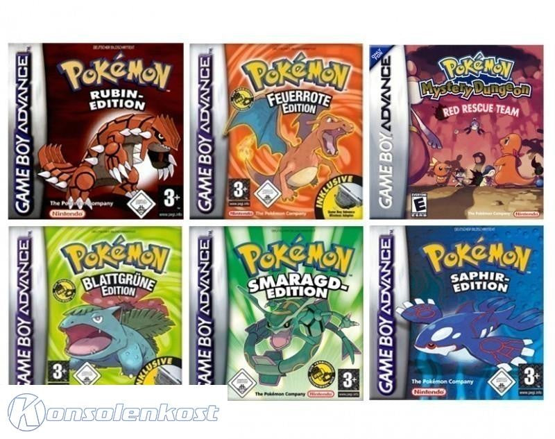 Pokemon Bundle: Rubin + Saphir + Feuerrote + Blattgrüne + Smaragd + Red Rescue Team (DE)