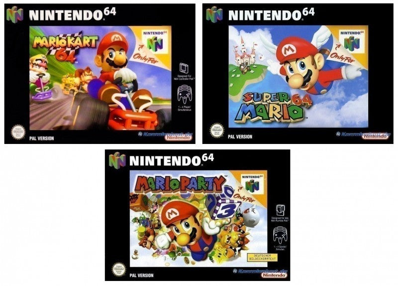 Super Mario 64 + Mario Kart 64 + Mario Party 1