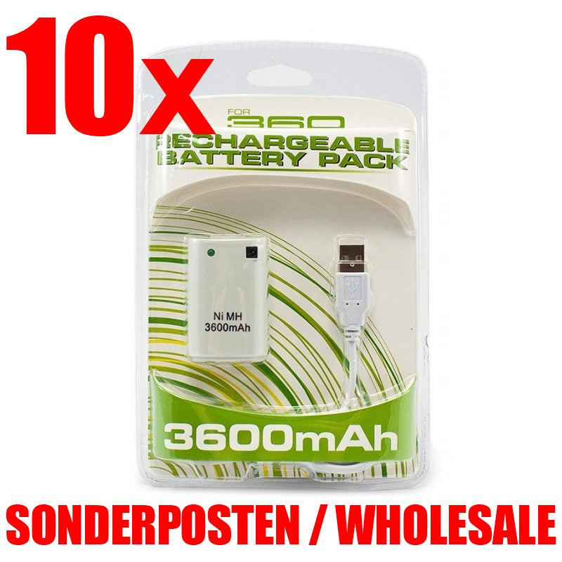 10 x Battery Pack / Power Akku + Ladekabel weiß