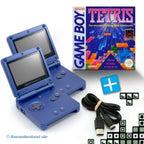 Bundle: 2 Konsolen GBA SP blau + Tetris + Linkkabel + Netzteil