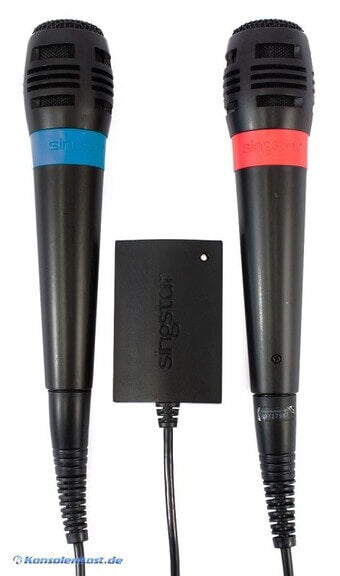Original SingStar Mikrofon / Microphone Doppelpack mit USB Adapter rot/blau [Sony]