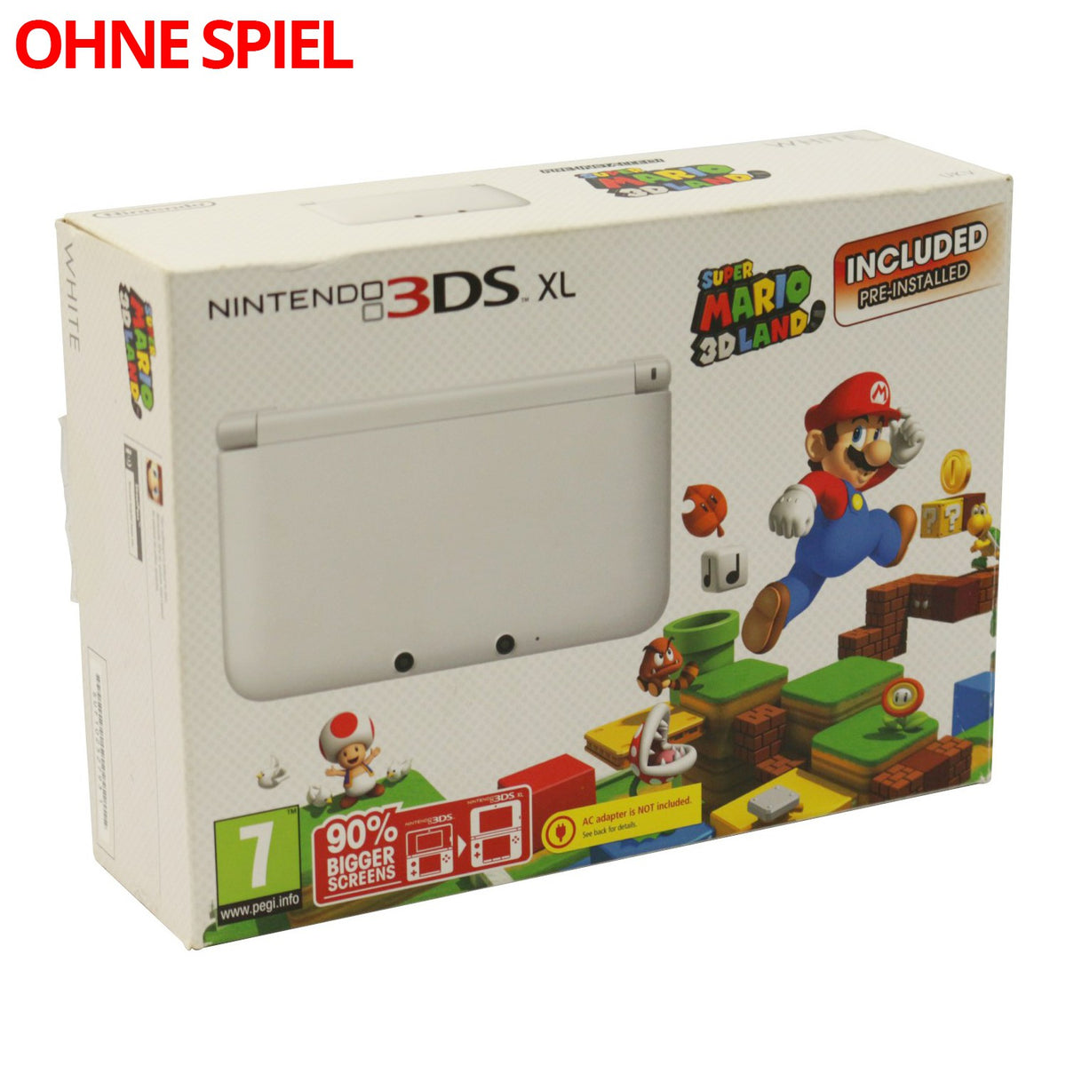 Konsole XL Super Mario 3D Land Edition weiß + Netzteil