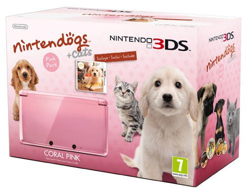 Konsole Coral Pink Nintendogs Edition + Netzteil