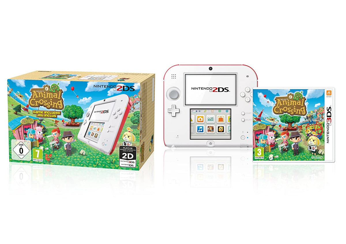 Konsole weiß-rot Animal Crossing Edition + Spiel + Netzteil — weiß-rot Animal Crossing Edition