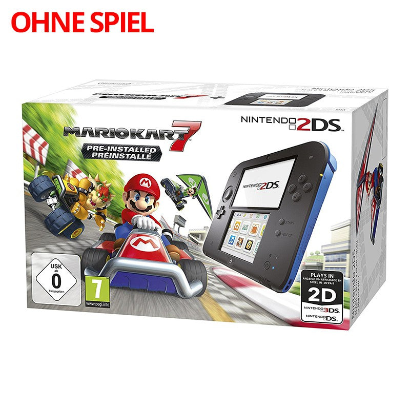 Konsole schwarz-blau Mario Kart 7 Edition + Netzteil — schwarz-blau Mario Kart 7 Edition