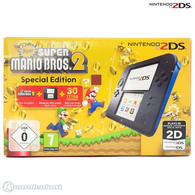 Konsole schwarz-blau Mario Bros. 2 Edition + Spiel vorinst. + Netzteil — schwarz-blau Mario Bros. 2 Edition