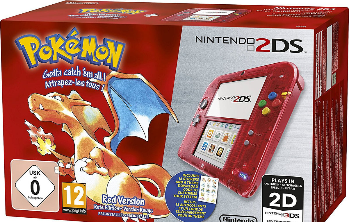 Konsole rot-transp. Pokémon Rote Edition + Spiel + Netzteil — rot-transp. Pokémon Rote Edition