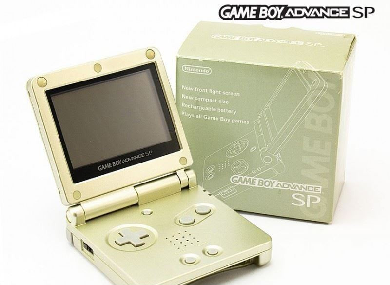 Konsole GBA SP Starlight Gold + Netzteil — Limited Edition
