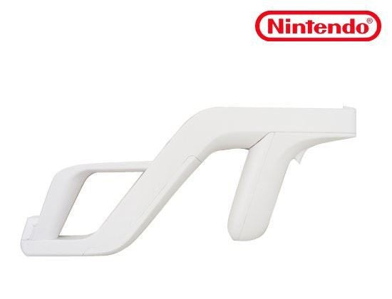 Original Controller Aufsatz: Light Gun / Pistole / Phaser / Blaster / Rifle / Zapper weiß