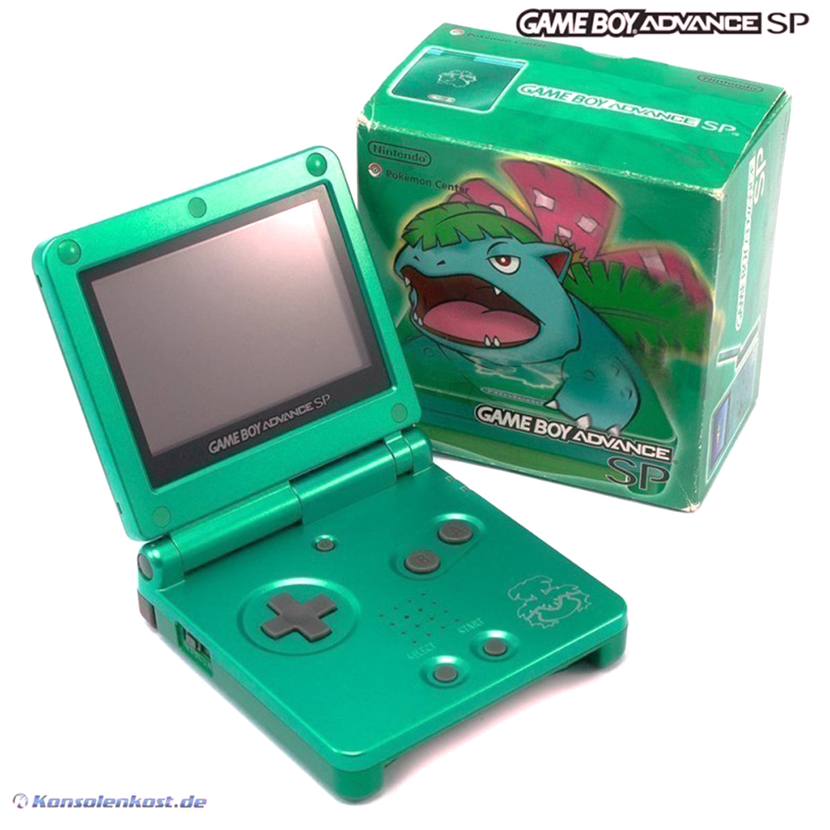Konsole GBA SP Leaf Green Pokemon Center Edition + Netzteil (JP) — Leaf Green Pokemon Center Edition