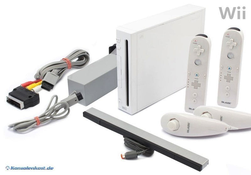 MegaSet: Konsole + 2 Remotes + Zubehör weiß Racing Set
