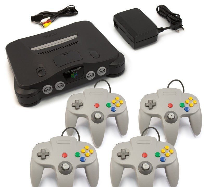 Konsole + 4 Controller grau + Zubehör