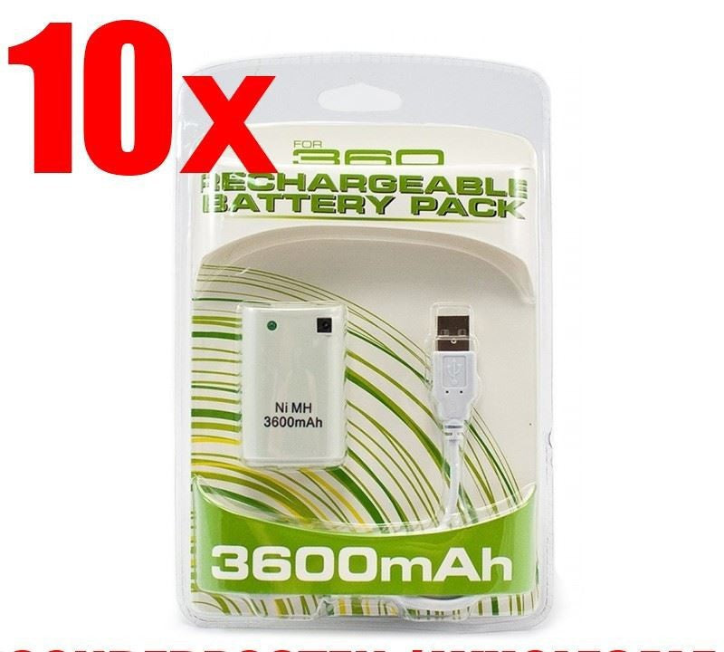 10 x Battery Pack / Power Akku + Ladekabel weiß