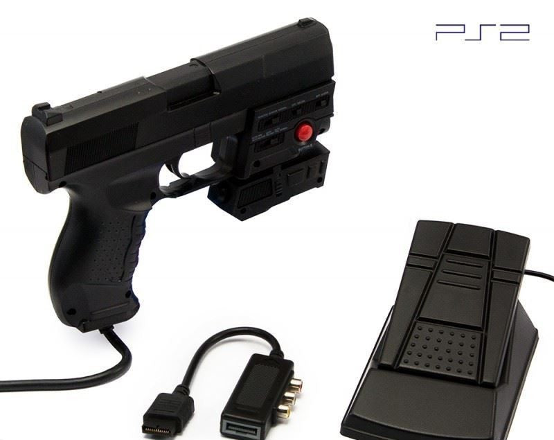 Light Gun / Pistole / Phaser mit Pedal Laser Blaster P099L + AV-Adapter [Logic3]