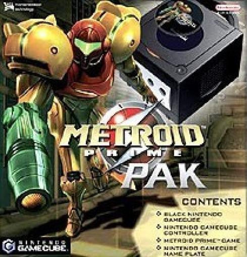 Konsole Metroid Prime Pak schwarz + Spiel + Original Controller